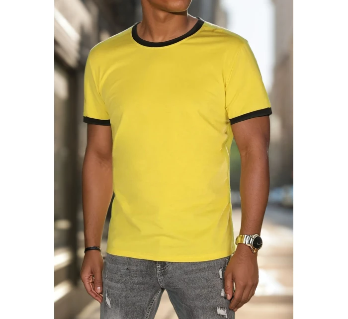 Pánské základní žluté tričko Dstreet model 21988549 - FashionStreet