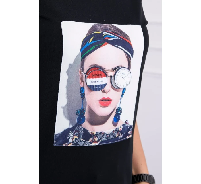 Dámská grafická halenka černá