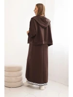 Dámský komplet s viskózou se a dlouhou hnědý model 21268141 - K-Fashion Dámský komplet s viskózou se a dlouhou hnědý model 21268141 - K-Fashion