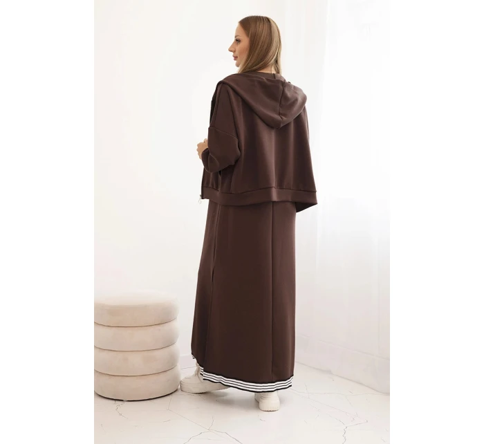 Dámský komplet s viskózou se a dlouhou hnědý model 21268141 - K-Fashion Dámský komplet s viskózou se a dlouhou hnědý model 21268141 - K-Fashion