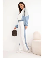 Dámská souprava s volnou mikinou a kalhotami s širokou nohavicí model 21938024 - K-Fashion Dámská souprava s volnou mikinou a kalhotami s širokou nohavicí model 21938024 - K-Fashion