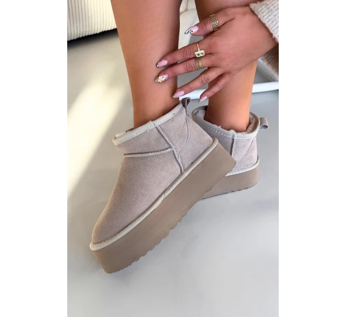 Dámské sněhule z přírodního semiše béžové Mairene Dámské sněhule z přírodního semiše béžové Mairene