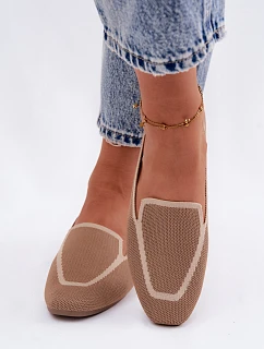 Dámské ploché kožené mokasíny světle hnědé Selisa