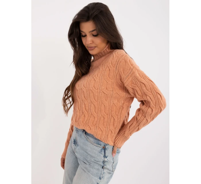 Sweter AT SW model 20459105 jasny pomarańczowy - FPrice Sweter AT SW model 20459105 jasny pomarańczowy - FPrice