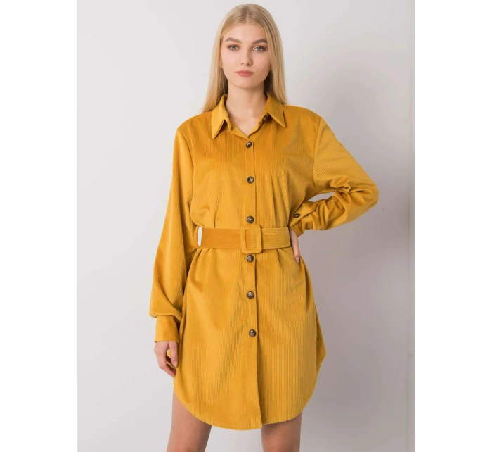 Šaty DHJ SK 10333.12P tmavě žlutá