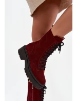 Dámské workery z pravého semiše Zazoo - bordó Dámské workery z pravého semiše Zazoo - bordó