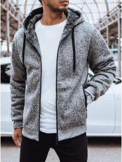 Pánská rozepínací zateplená mikina světle šedá FashionStreet BX5596