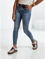 JEANSETTA dámské džínové kalhoty s páskem v modré barvě FashionStreet UY2202 JEANSETTA dámské džínové kalhoty s páskem v modré barvě FashionStreet UY2202