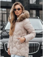 Dámská zimní bunda s kožešinou béžová FashionStreet TY5512