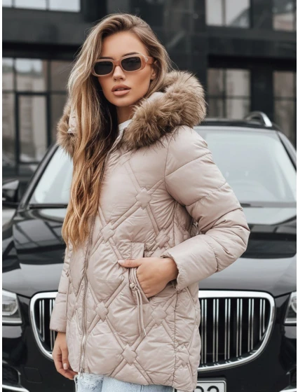 Dámská zimní bunda s kožešinou béžová FashionStreet TY5512