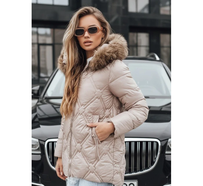 Dámská zimní bunda s kožešinou béžová FashionStreet TY5512