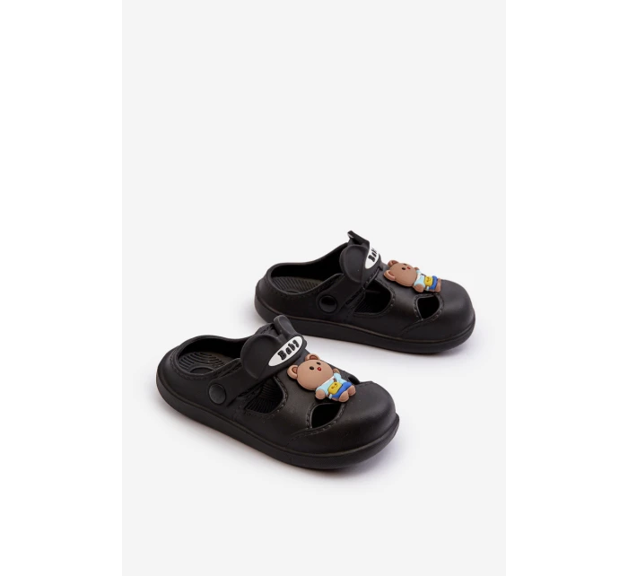 Dětské pěnové žabky s ozdobou Černé Opleja