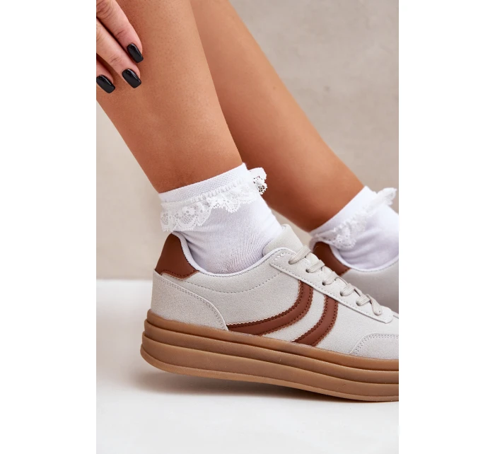 Stylové tenisky na platformě šedé model 21682892 - Boto Stylové tenisky na platformě šedé model 21682892 - Boto