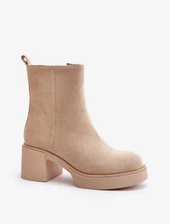 Dámské kotníkové boty na podpatku model Světle béžová model 20755007 - SEASTAR