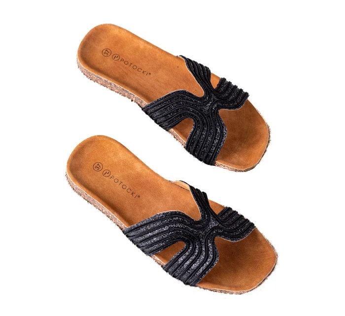 Stylové  nazouváky černé dámské bez podpatku