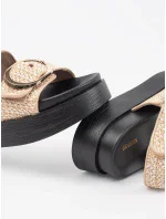 Krásné dámské  sandály hnědé platforma