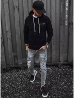 Pánská černá mikina Dstreet BX5463 Pánská černá mikina Dstreet BX5463
