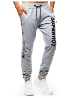 Pánské světle šedé teplákové kalhoty model 21964151 - Dstreet Pánské světle šedé teplákové kalhoty model 21964151 - Dstreet