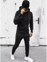 Pánská mikina s kapucí černá FashionStreet BX5559 Pánská mikina s kapucí černá FashionStreet BX5559