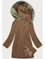 Dámská zimní bunda v karamelové barvě (M-R45) Dámská zimní bunda v karamelové barvě (M-R45)