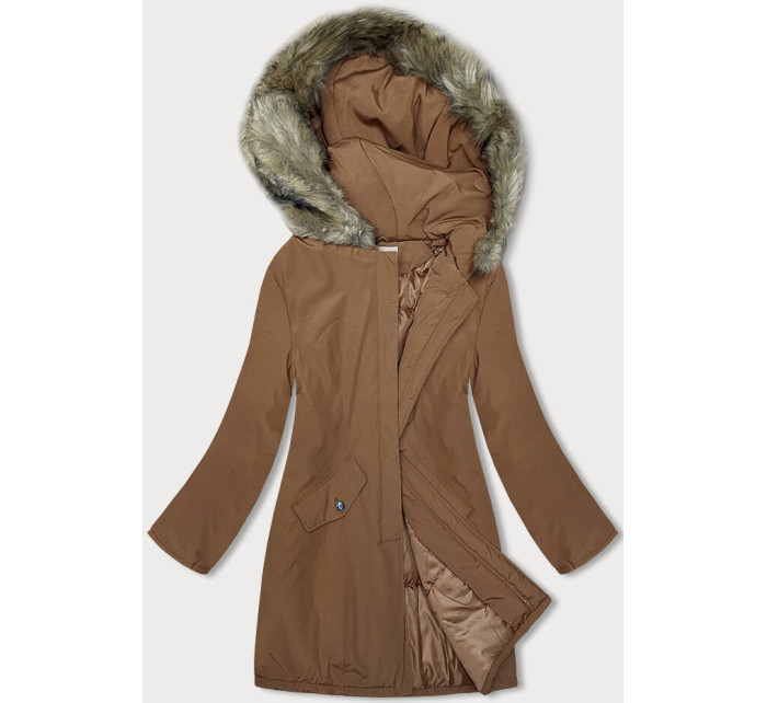 Dámská zimní bunda v karamelové barvě (M-R45)