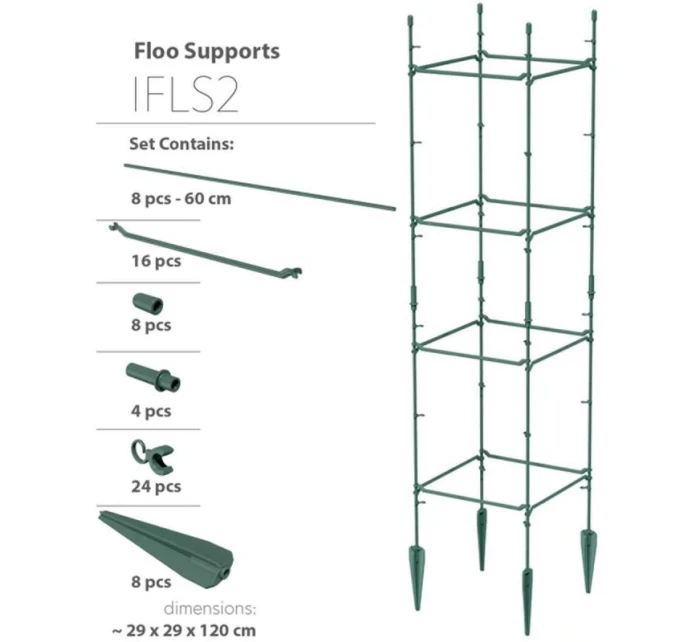 PODPĚRY PRO ROSTLINY PODPĚRY PRO KVĚTINY 29x29x120 CM FOREST GREEN dětské