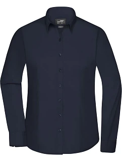 JN 677 Popelínová halenka s dlouhým rukávem model 22436651 navy - Daiber