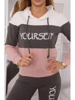 Sada s potiskem v barvě ecru+grafitová barva Sada s potiskem v barvě ecru+grafitová barva