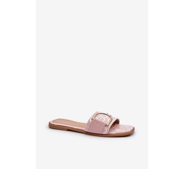 Lesklé Dámské Žabky S Ozdobou Růžové Taleci