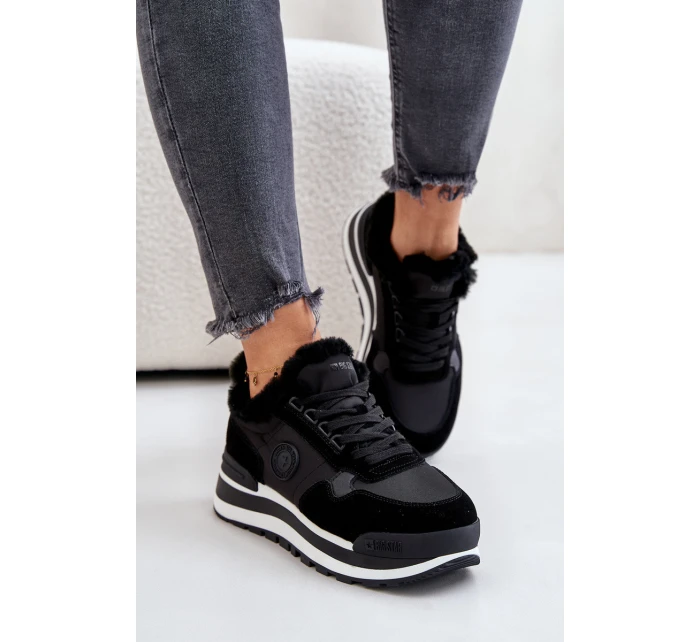 Dámské Zateplené Tenisky Na Platformě Big Star OO274A216 Černé Dámské Zateplené Tenisky Na Platformě Big Star OO274A216 Černé