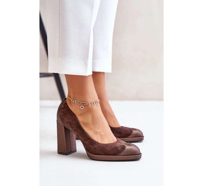 Semišové Na Podpatku Hnědé model 21673387 - Laura Messi