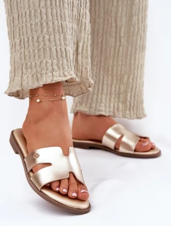 Dámské Sandály Z Eko Kůže Zlaté model 21697073 - EVENTO