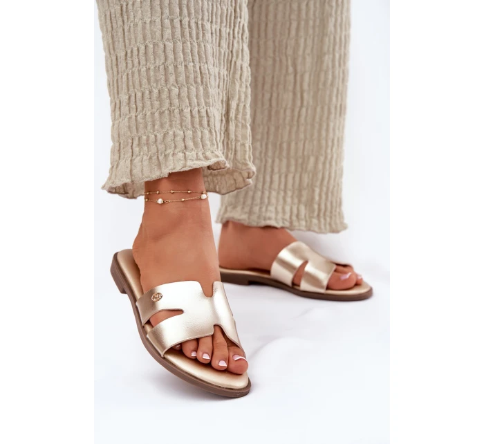 Dámské Plátěné Sandály Z Eko Kůže Zlaté Firvania Dámské Plátěné Sandály Z Eko Kůže Zlaté Firvania