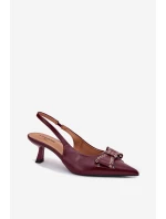 Lodičky Na Podpatku S Mašlí Bordové Folesca