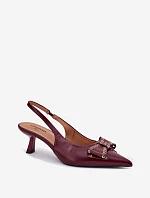 Lodičky Na Podpatku S Mašlí Bordové Folesca