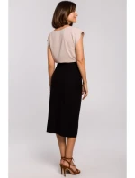 S206 Top s krajkovým výstřihem - béžový