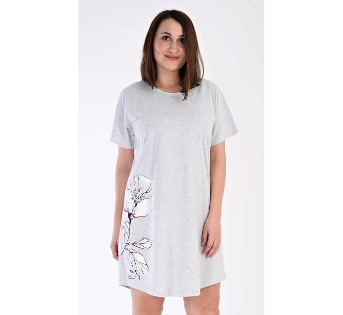 Dámská noční košile Nicol Šedá s potiskem - Vienetta Dámská noční košile Nicol Šedá s potiskem - Vienetta
