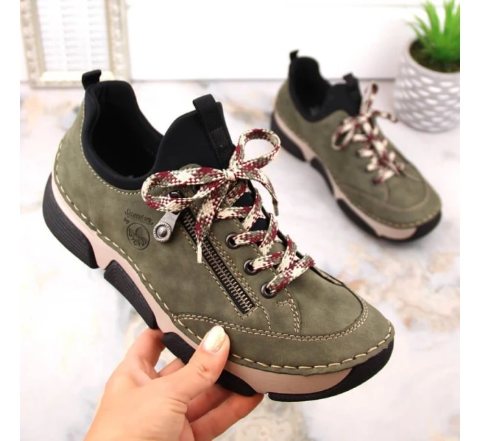 Pohodlná polobotka Rieker W RKR610 zelená