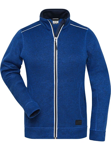 Daiber JN 897 Dámská pracovní pletená fleece bunda - Solid 02.0897 dark royal melange/navy