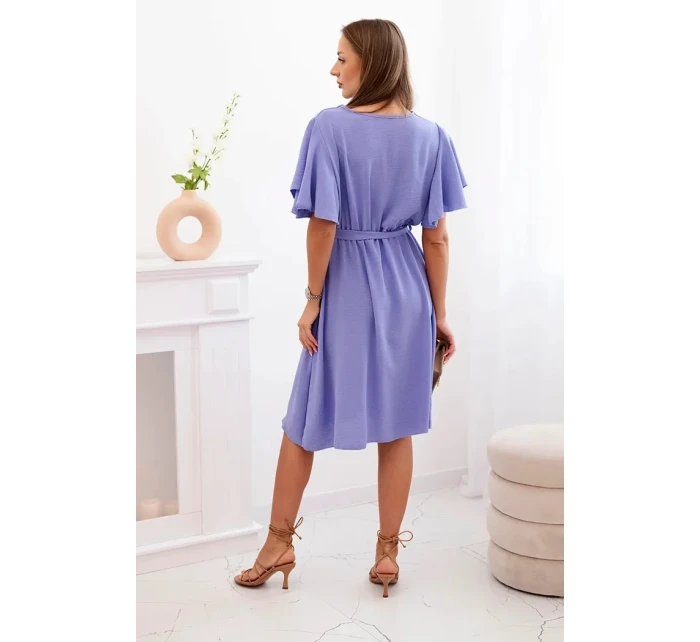Šaty s model 21105600 výstřihem fialová - K-Fashion