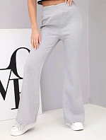 Dámské kalhoty máslíčko s rozšiřující se nohavicí šedé