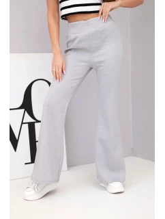 Dámské kalhoty máslíčko s rozšiřující se nohavicí šedé