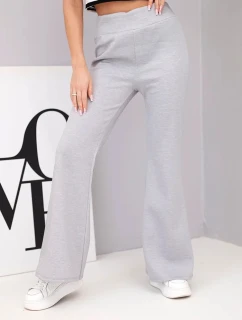 Dámské kalhoty máslíčko s rozšiřující se nohavicí šedé