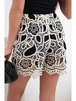 Dámské krajkové šortky s podšívkou černé
