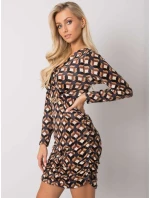 Šaty DHJ SK 12695.26P černá a béžová