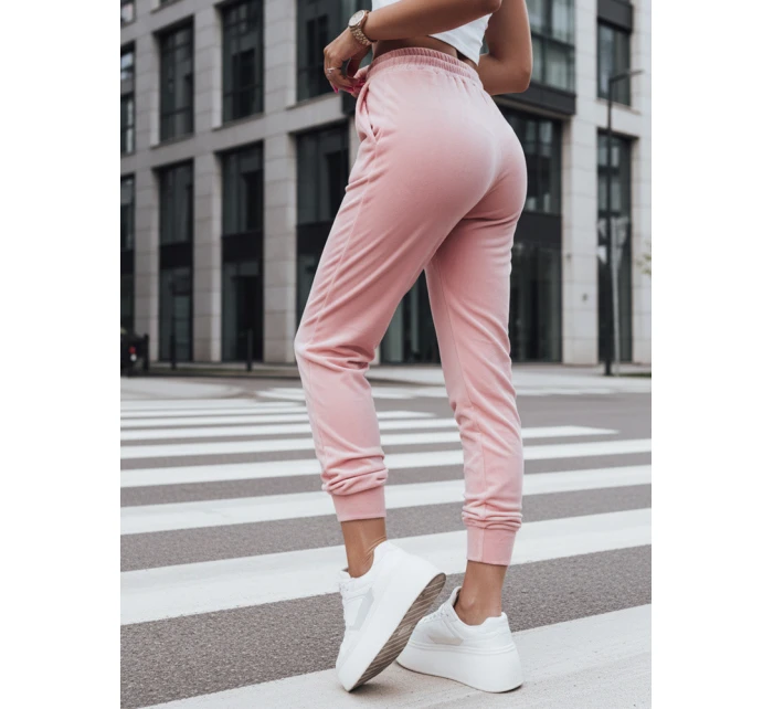 Dámské velurové růžové tepláky FashionStreet UY2837