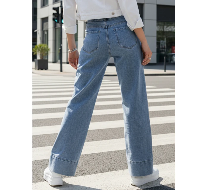 Dámské široké džíny modré FashionStreet UY2871 Dámské široké džíny modré FashionStreet UY2871