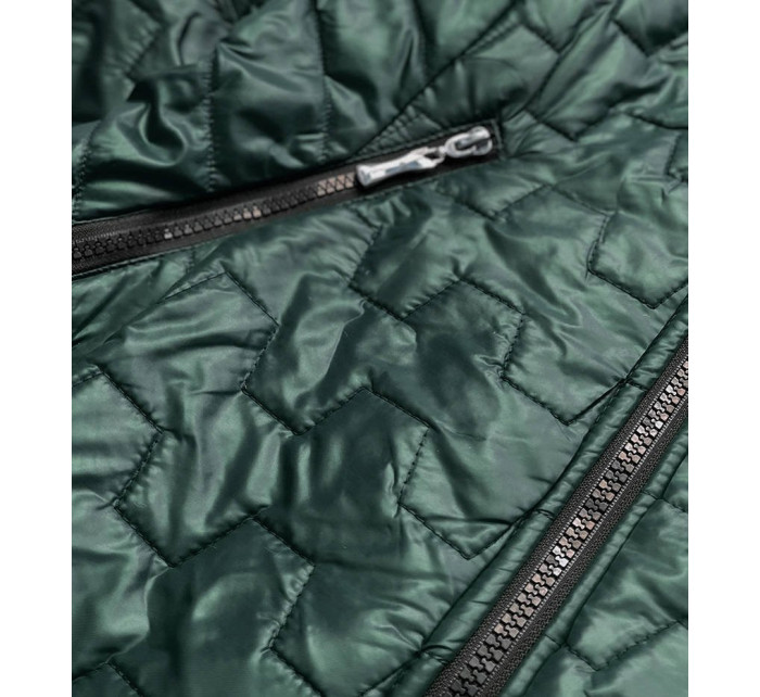Dámská prošívaná bunda v lahvově zelené barvě model 16151116 - S'WEST