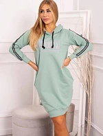 Šaty s reflexním potiskem tmavě mátové