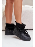 Dámské Sněhule Na Platformě Zateplené Kožíškem Černé Aziara Dámské Sněhule Na Platformě Zateplené Kožíškem Černé Aziara